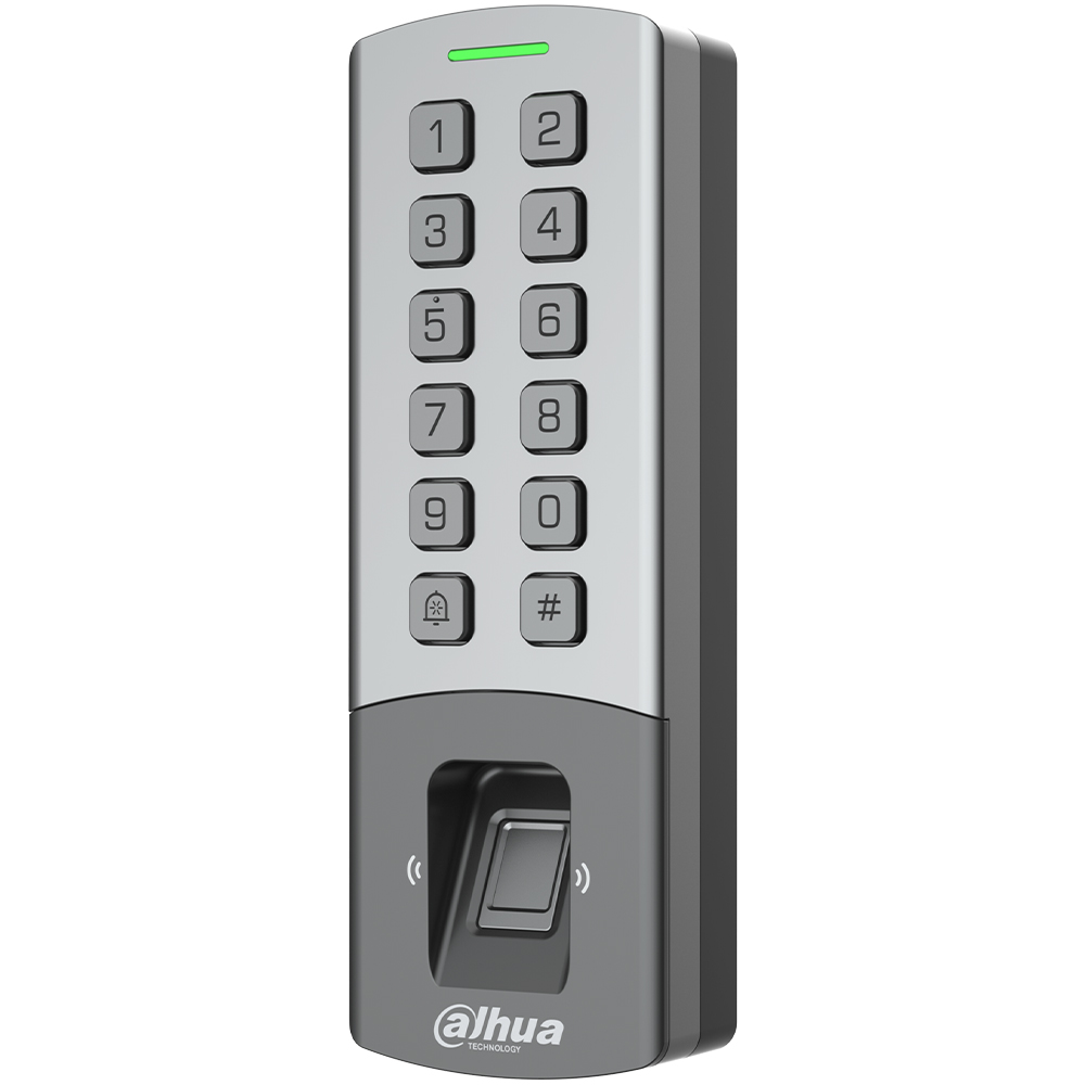 Dahua ASI1212M-W Standalone Zutrittskontrolle mit Fingerabdruck Scanner MIFARE-Kartenleser Tastatur grau