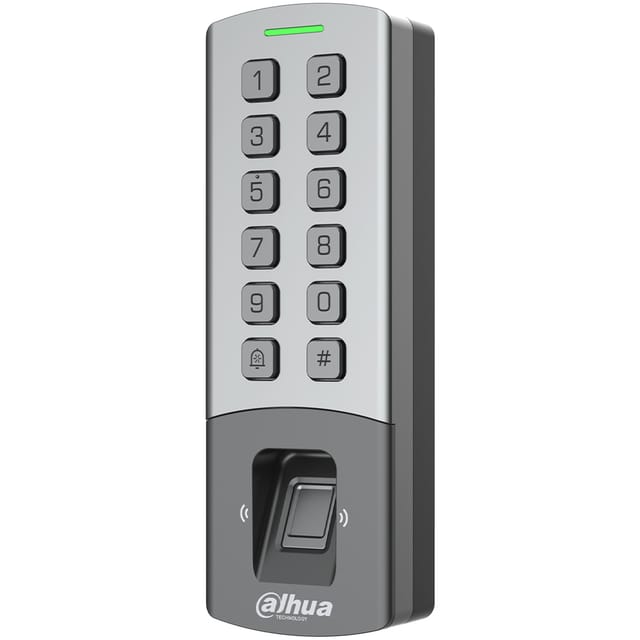 Dahua ASI1212M-W Standalone Zutrittskontrolle mit Fingerabdruck Scanner MIFARE-Kartenleser Tastatur grau