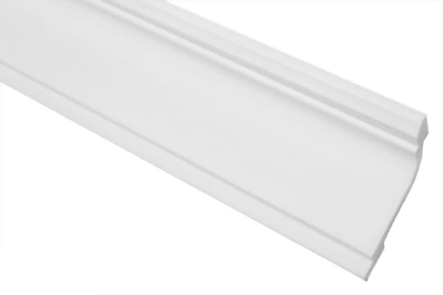 marbet design Stuckleiste, 20 Meter / 10 Leisten, XPS Styropor weiß - Deckenleisten Stuck Decken Styroporleisten E-Leisten - (20 Meter / 10 Leisten E-35)