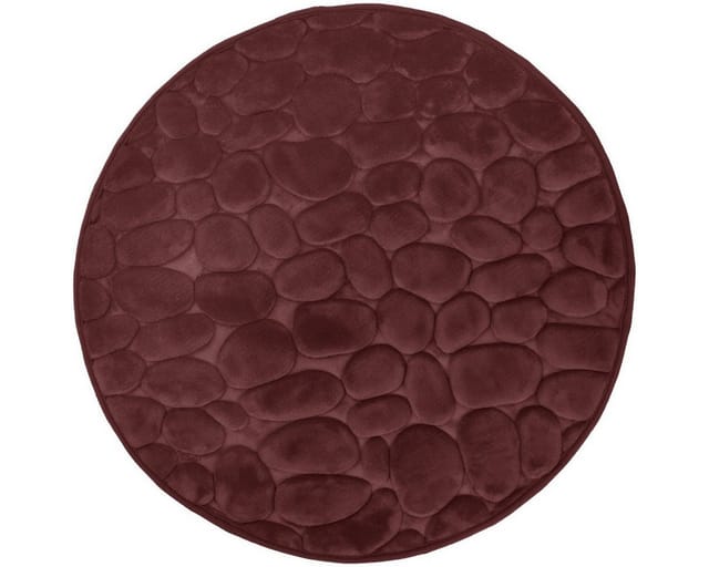 Euroshowers GmbH Badematte Memory Foam Bellarina Weinrot Ø60 cm, Memory funktion, Rutschhemmende Beschichtung auf der Unterseite, 100% polyester, memory foam (stoppning), latex SBR, Rund, Memory funktion, Rutschhemmende Beschichtung auf der Unterseite