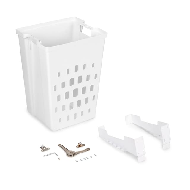 Wächekorb Laundry Mit Flügeltürsystem, 450mm, Kunststoff Und Stahl, Weiss - Emuca