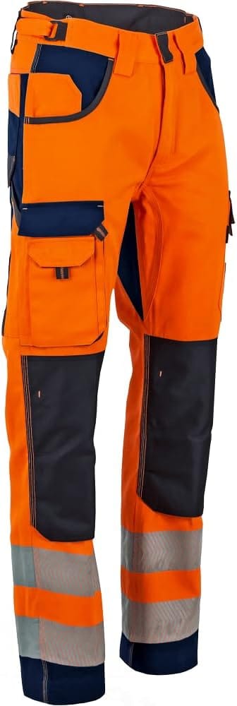 Arbeitshose Polarisierung Hohe Sichtbarkeit, Multitaschen Und Kniepolstertaschen - Orange/marine - T38 Lma 1679 T38