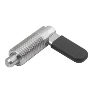 KIPP Sperrriegel M12 D=5 Edelstahl blank Form C mit Gewindehülse Kappe