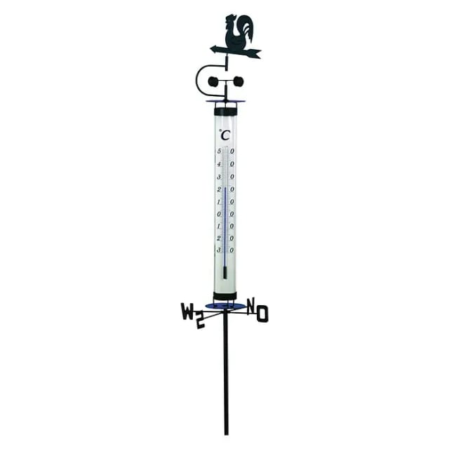 Tfa Dostmann - Analoges Gartenthermometer 140cm Mit Erdspieß, Wetterhahn, Windrad Und Windfahne
