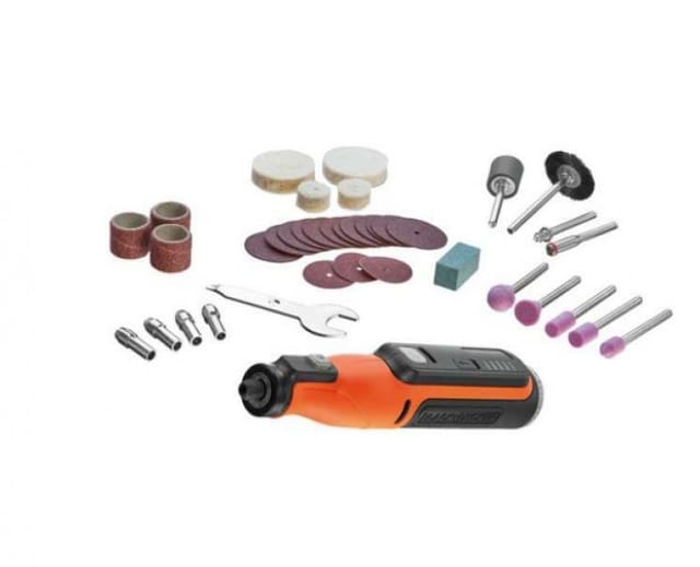 Black+decker 7,2 V Rotierendes Multitool Mit Integriertem Akku, 53 Zubehörteilen Und Tragetasche, Ideal Zum Bohren, Schleifen, Polieren, Schneiden Und Mehr Bcrt8i