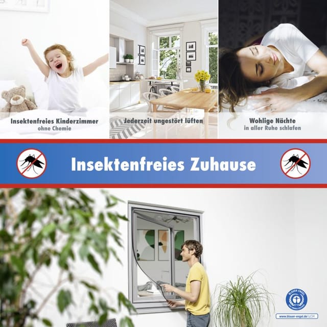 Trendline - Insektenschutz-magnetfenster 100 X 120cm Anthrazit Fliegengitter