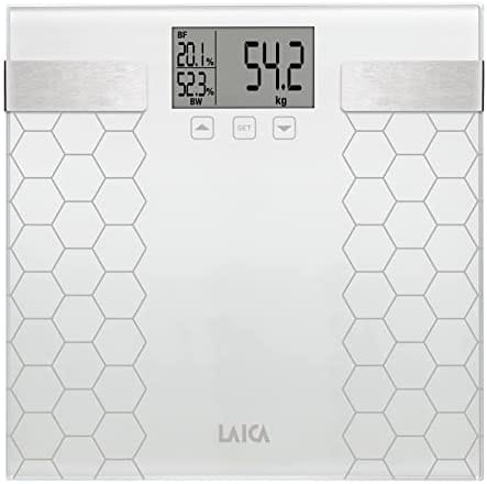 Digitale Personenwaage Mit Berechnung Der Körperzusammensetzung Farbe White 180kg Ps5014 Laica