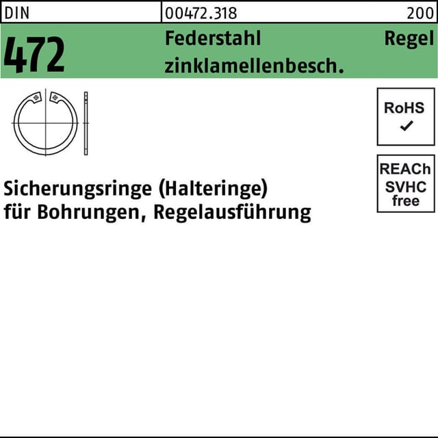 Din 472 Sicherungsringe Federstahl 35 X 1,5 Flznnc Flz 1000 Stk