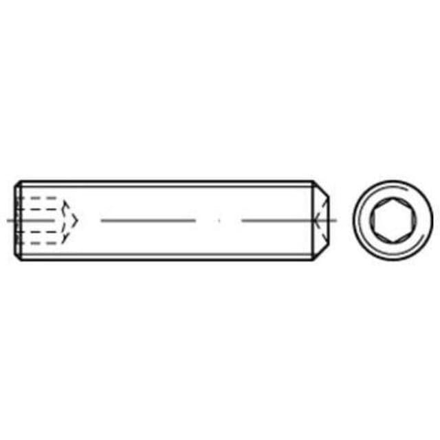 Reyher - Din 916/iso 4029 Gewindestift Feingewinde Vg M10x16 Stahl 45h Blank Innensechskant M. Ringschneide 200 Stk