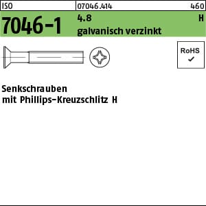No Brand - Senkschraube Din 965 Kreuzschlitz-ph M 3 X 10 -h 4.8 Galvanisch Verzinkt
