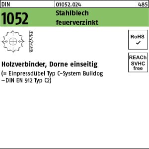 Din 1052 Holzverbinder Blechdorne Typ C, Tzn, Einseitig, 95 F.m 16 Üh Tzn S 50 Stk
