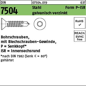Bohrschraube Din 7504 Senkkopf M.innensechsrund P 6,3 X 70 -t30 Stahl Galvanisch Verzinkt Galvanisch Verzinkt / Stahl
