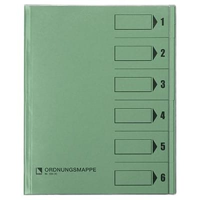 Reyher - Ordnungsmappe Din A4 250g/m² Farbe: Grün 6 Fächer Din A4 250g/m² Farbe: Grün 6 Fächer