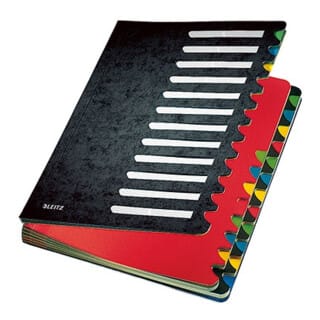 Ordnungsmappe Deskorganizer Color Din A4 350g/m² Karton Marmoriert Farbe: Schwarz Farbe Des Fächerblocks: Mehrfarbig 24 Fächer