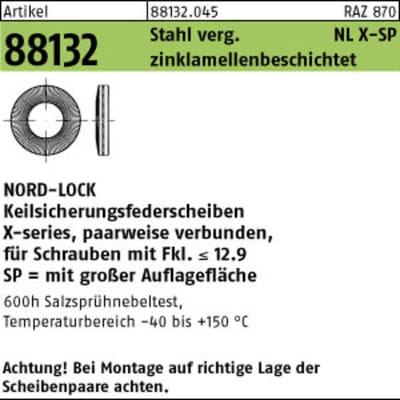 Nord-lock - X-series Scheiben Nlx12 (12,5 X 19,5 X 3,50)flznnc Flzn S 100 Stk