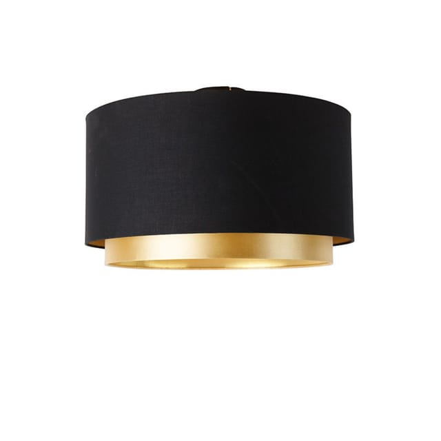 Moderne Deckenleuchte Schwarz Mit Goldenem 47 Cm Duo-schirm - Combi