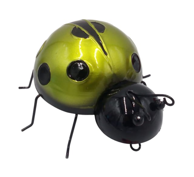 Buri - Deko Marienkäfer Aus Metall Dekofigur Gartendeko Gartenfigur Käfer 16,5x17,5cm - Grün