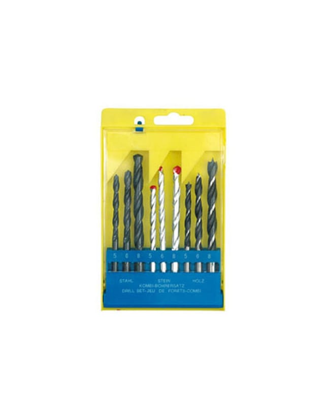 Mercatools - Set Mit 9 Bohrern, 3 X Hss + 3 X Widia + 3 X Holz, Mt-10419 Import