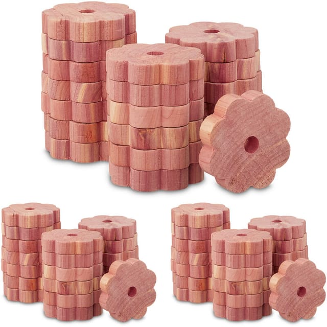 60 X Mottenschutz Zedernholz, Mottenringe Für Kleiderschrank, Langzeitschutz, Mottenmittel Gegen Kleidermotten, Natur