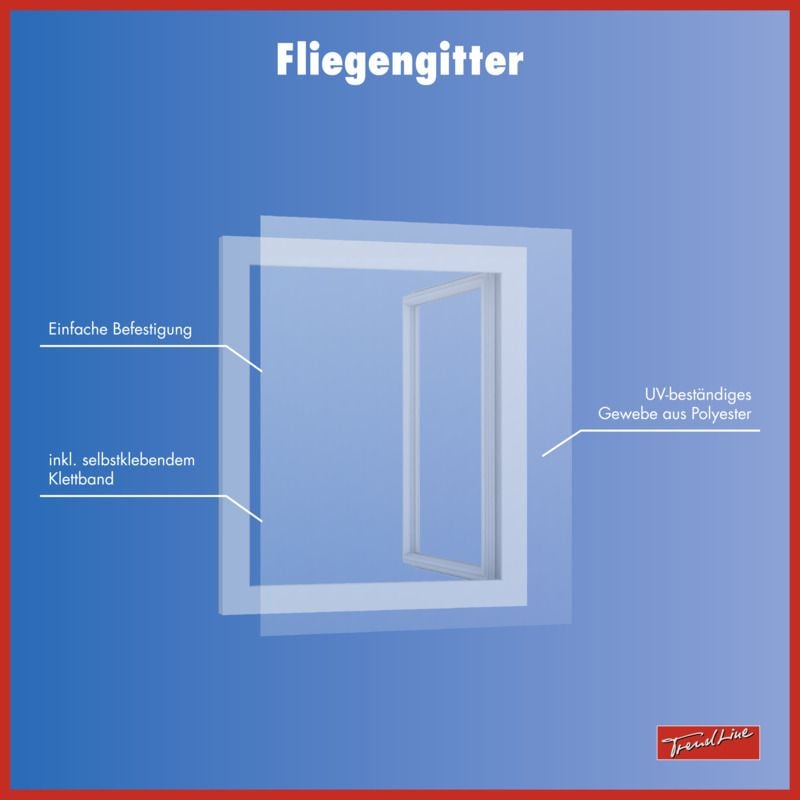 Trendline - Insektenschutz-gitter 130x150cm Uv-beständig Fliegengitter Waschbar