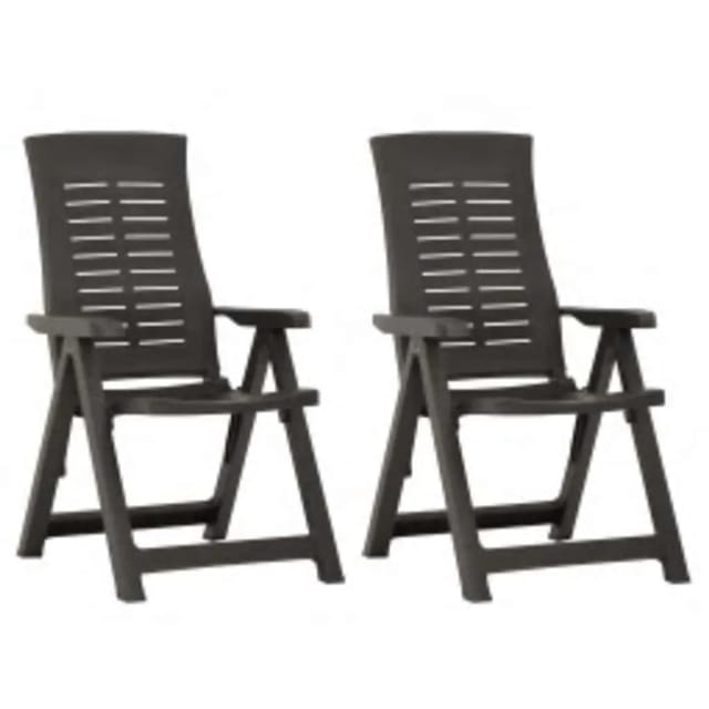 Verstellbare Gartenstühle 2 Stk. Kunststoff Anthrazit Vidaxl