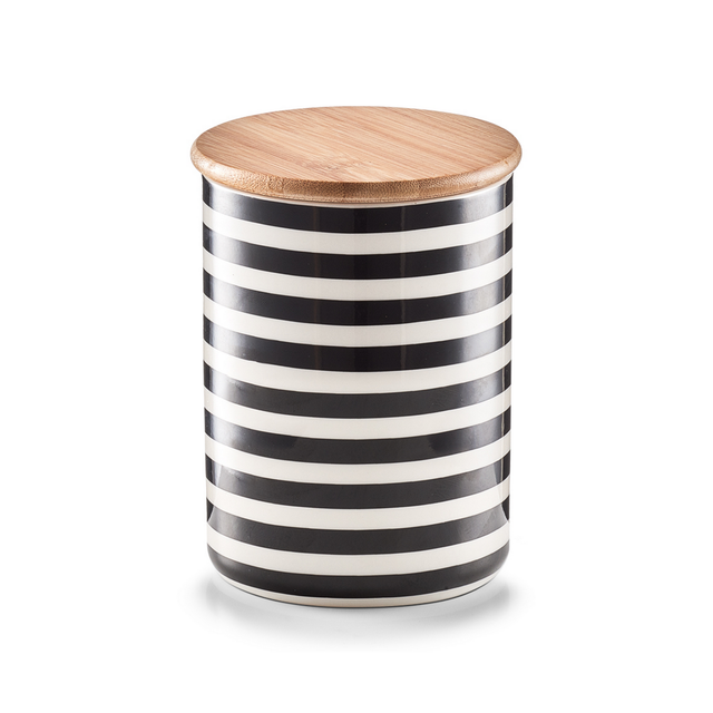 Zeller - Keramikbehälter Mit Bambusdeckel Stripes, 580 Ml