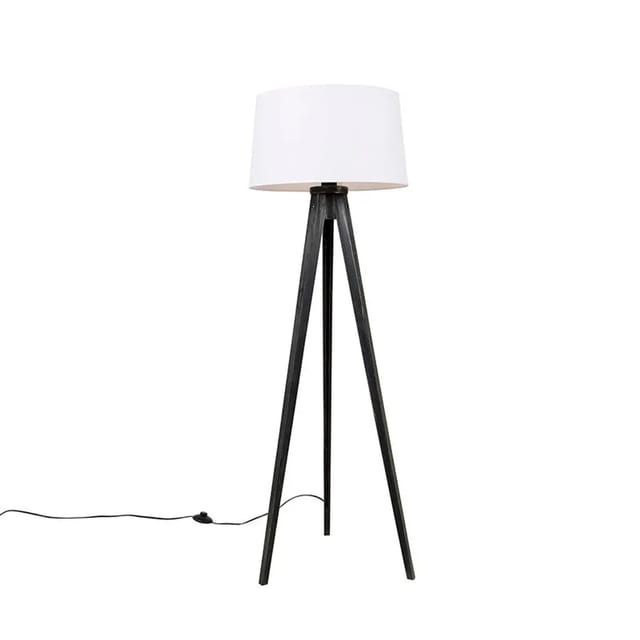 Dreibeinstativ Schwarz Mit Leinenschirm Weiß 45 Cm - Dreibeinstativ Classic