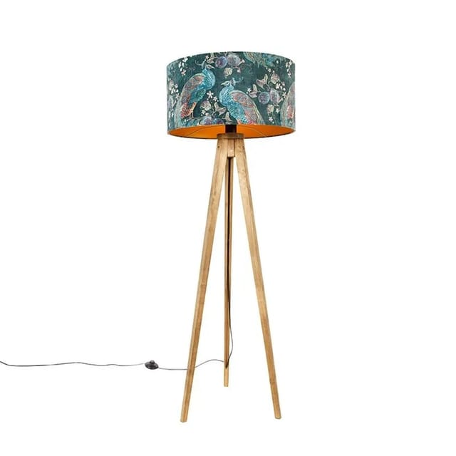 Dreibeinstativ Vintage Holz Mit Haube Pfauengrün 50 Cm - Dreibeinstativ Classic
