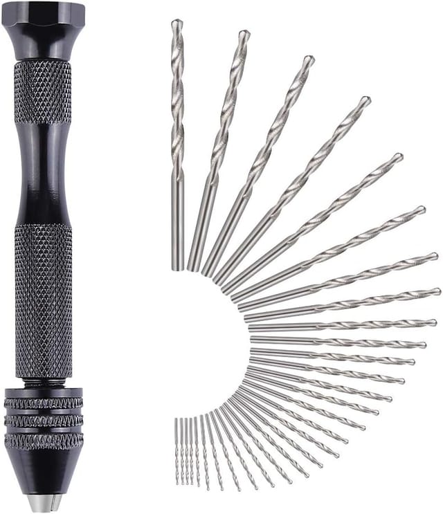 31-teilige Handbohrmaschine, Spiralbohrer, Mini-präzisions-handbohrmaschine, Aluminium, Schnellspannbohrfutter, 30 Spiralfräser, Bohrer 0,3–3,0 Mm Für Heimwerker-bohrungen, Mit Tasche, Rapanda