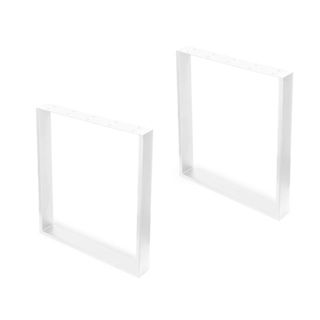 Emuca Set Rechteckiger Tischbeine Square, Breite 600mm, Stahl, Weiß Lackiert