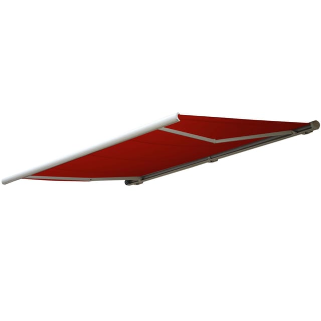 Elektrische Kassettenmarkise Hhg-606, Markise Vollkassette 5x3m Polyester Bordeaux-rot