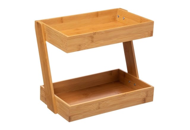 Organizer Mit 2 Tabletts Aus Bambus, Großes Modell - 5five