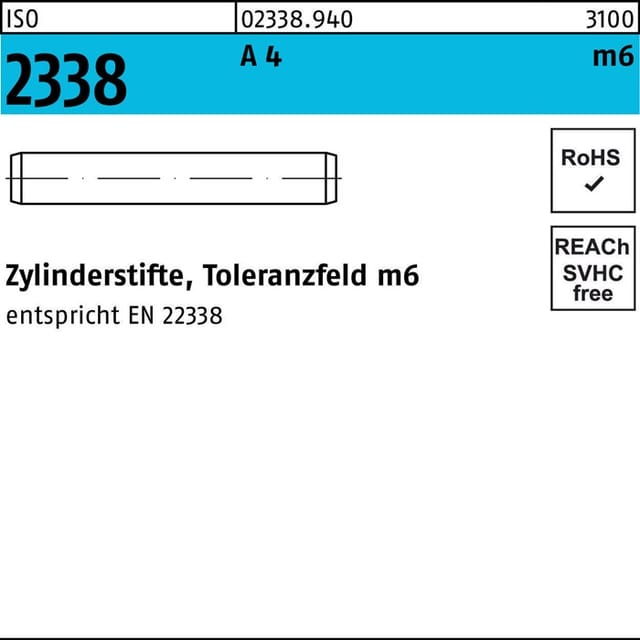 Iso 2338 Zylinderstifte A 4 3 M6 X 32 A 4 S 500 Stk