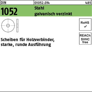 Din 1052 Scheiben F. Holzverbinder St., Gal Zn, 18 X 68 X 6 Üh Gal Zn S 50 Stk