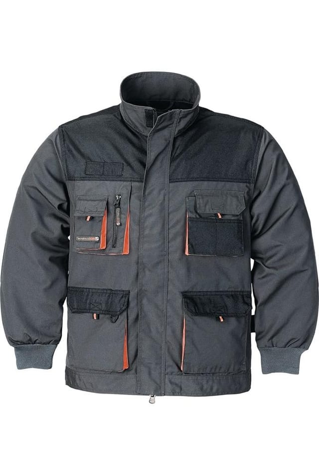 Herrenjacke Größe 56 Dunkelgrau/schwarz/orange