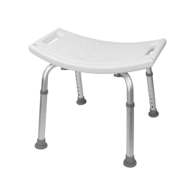 Skecten - Duschstuhl Badestuhl Duschhocker Duschsitz Höhenverstellbar -bogen Form A [weiß]