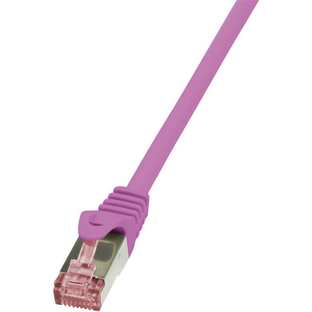 Logilink - Cq2039s Rj45 Netzwerkkabel, Patchkabel Cat 6 S/ftp 1.00 M Pink Flammwidrig, Mit Rastnasensc