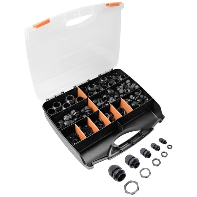 Quadrios - 2102ca110 Kabelverschraubung Sortiment Pa66 Schwarz (ral 9005) 1 Set