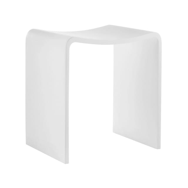Lineabeta - Scagni Hocker Abgerundet Aus Mattweißem Mattstein
