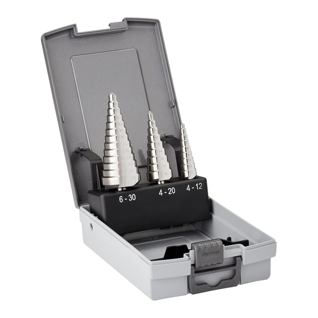 So-tech - Stufenbohrer-set 3-tlg. Hss-g Schälbohrersatz Konusbohrer Kegelbohrer Mit Ø 4-12 Mm Ø 4-20 Mm Ø 6-30 Mm Von Sotech