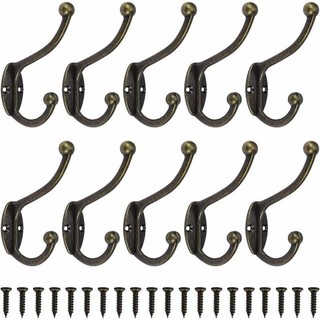 Tigrezy Retro Wandgarderobenhaken Vintage Metall Türhaken Für Badezimmer Küche Schlafzimmer Eingangsbereich 10 Stück Bronze