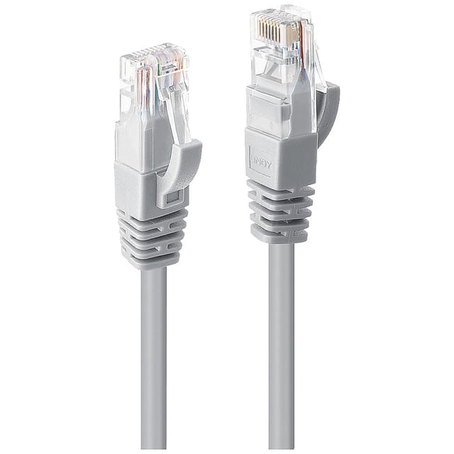Lindy - 48006 Rj45 Netzwerkkabel, Patchkabel Cat 6 U/utp 7.50 M Grau 1 St.