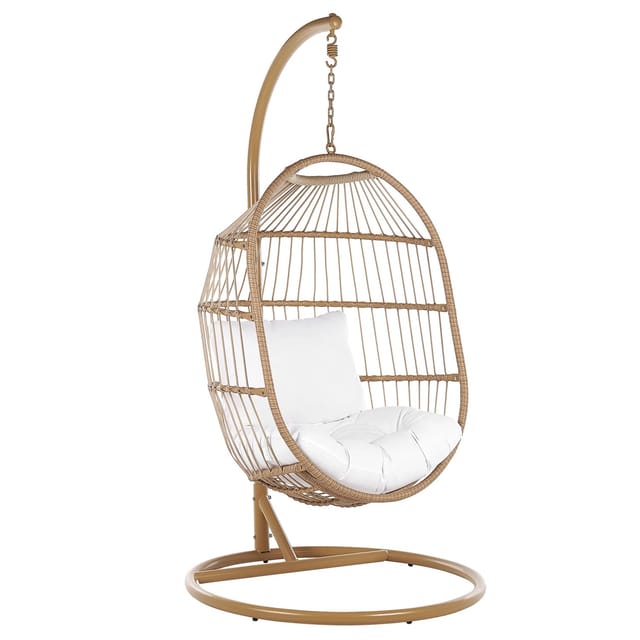 Hängesessel Mit Gestell Alba Polyrattan Naturfarben