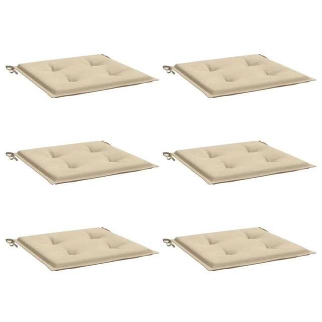 Gartenstuhl-kissen 6 Stk. Beige 40x40x4 Cm Oxford-gewebe Vidaxl