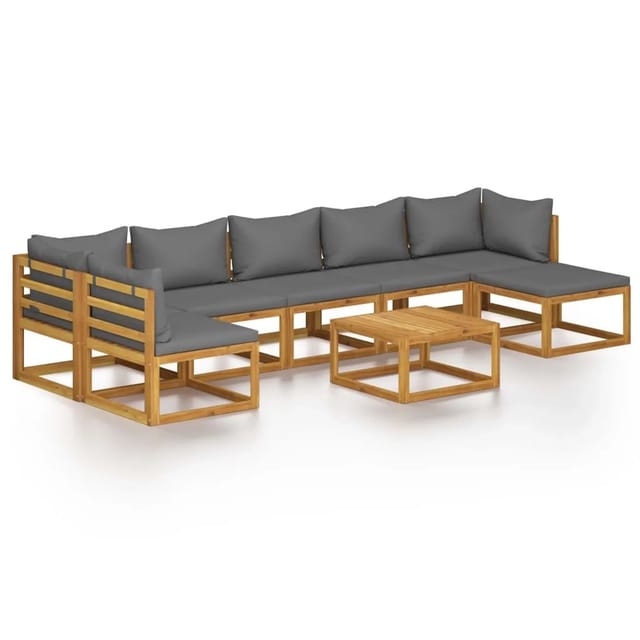 8-tlg. Garten-lounge-set Mit Auflagen Massivholz Akazie Vidaxl