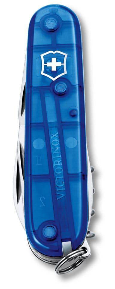 Victorinox Spartan Taschenmesser Victorinox Spartan, Mit Korkenzieher Und Dosenöffner, 12 Funktionen, 59 G, Farbe Transparent Blau
