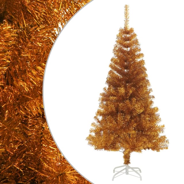 Vidaxl Künstlicher Weihnachtsbaum Mit Goldenem Ständer 150 Cm Pet