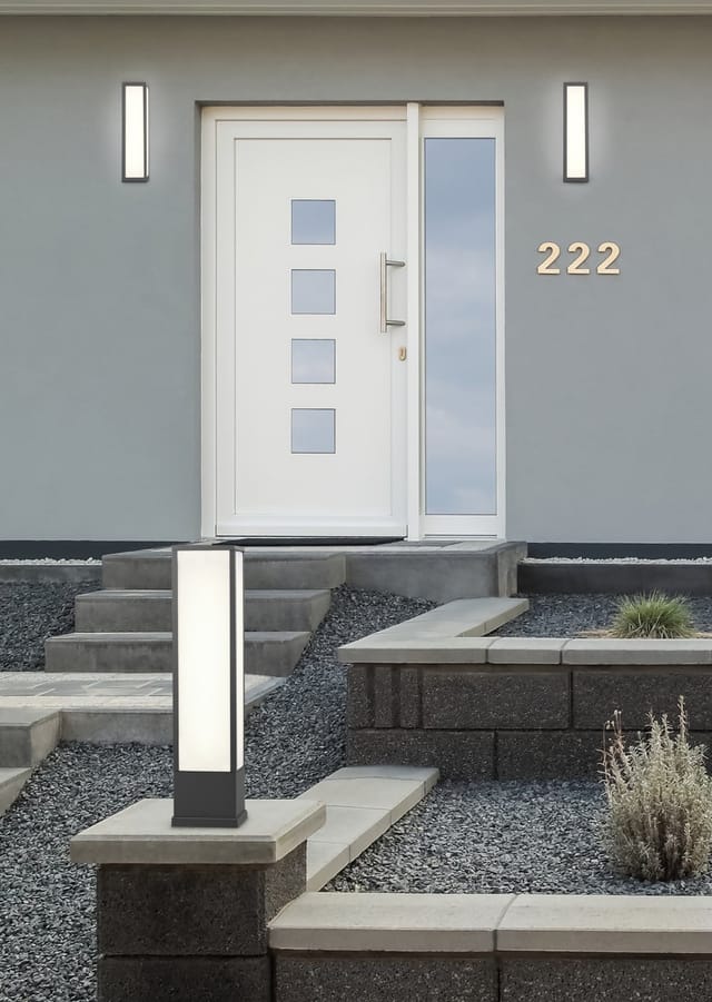 Trio - Led Außenwandleuchte Fuerte Eckig In Anthrazit, Höhe 36cm, Ip54