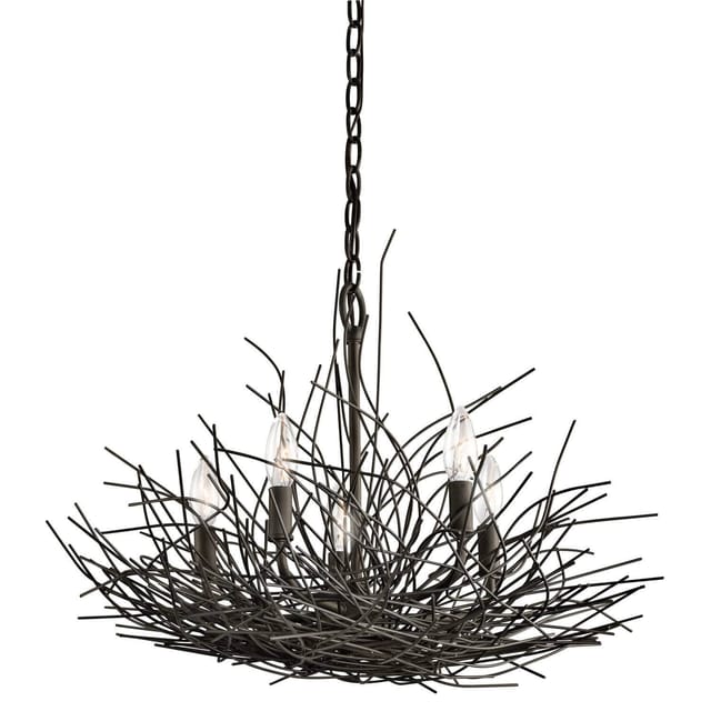 Kronleuchter Hängelampe Deckenleuchte Stahl Bronze D 61,5 Cm Natur-design