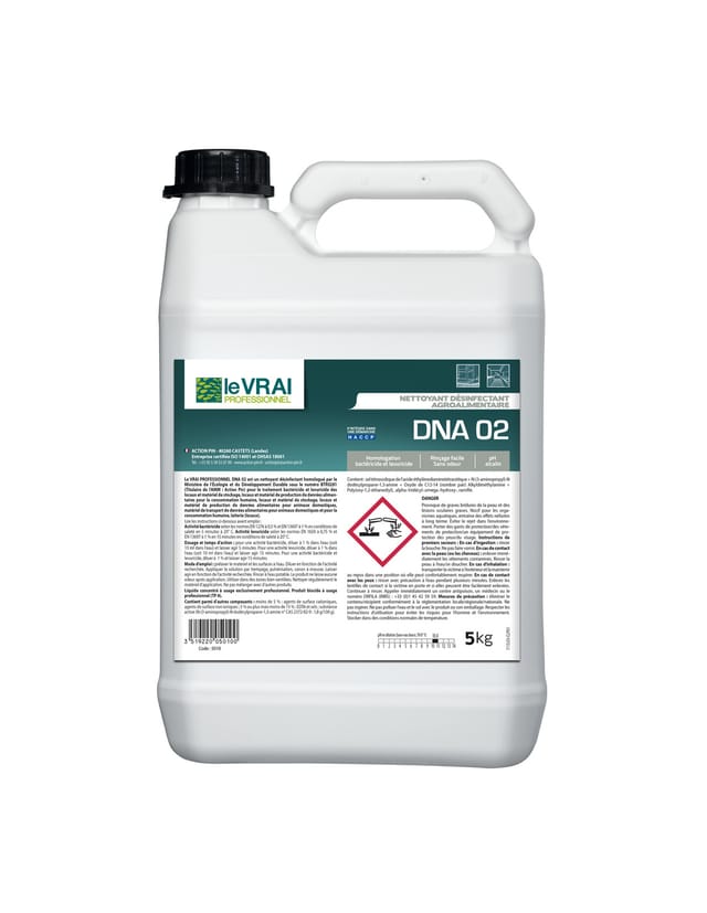 Desinfektionsreiniger Für Die Lebensmittelindustrie Dna 02 5kg - Le Vrai